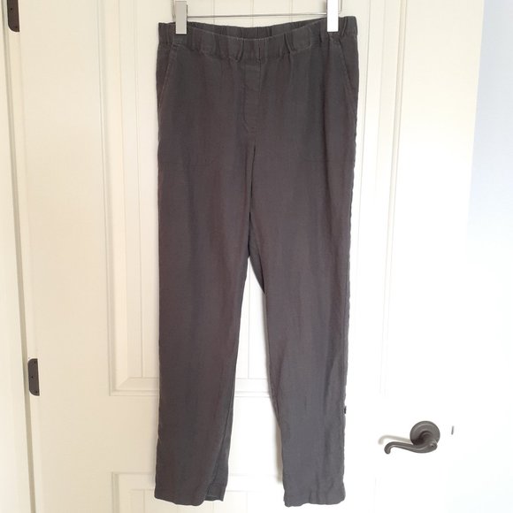 J. Jill Pure Jill Linen Pull-On Pant with Roll Tab Leg Gray Size S - Picture 1 of 12